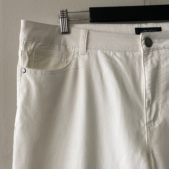 NWT Michel Studio Collection White Cotton Blend Skinny Leg Pants - Picture 4 of 14